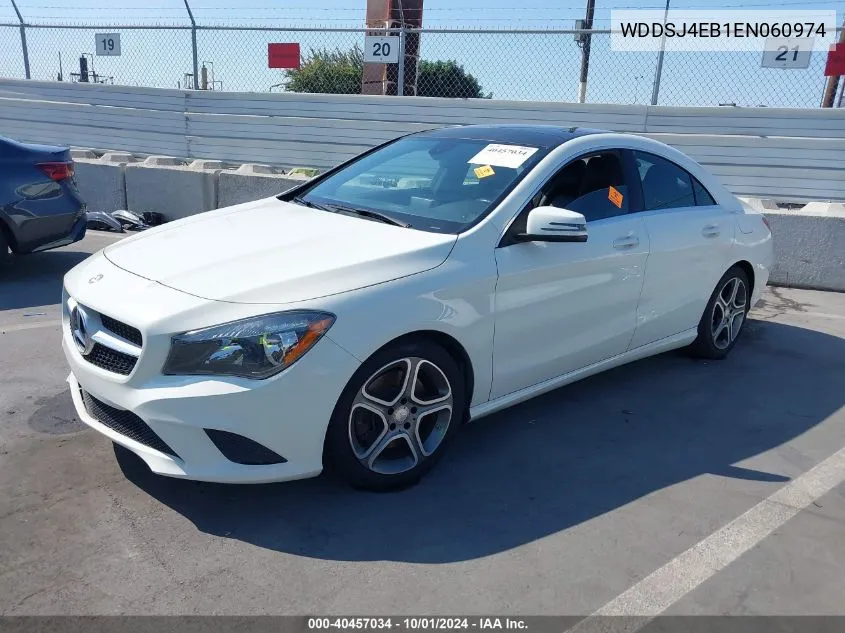 2014 Benz Cla-Class Cla250 Fwd VIN: WDDSJ4EB1EN060974 Lot: 40457034