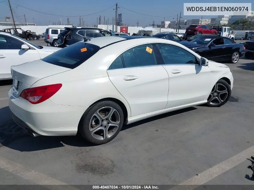 2014 Benz Cla-Class Cla250 Fwd VIN: WDDSJ4EB1EN060974 Lot: 40457034