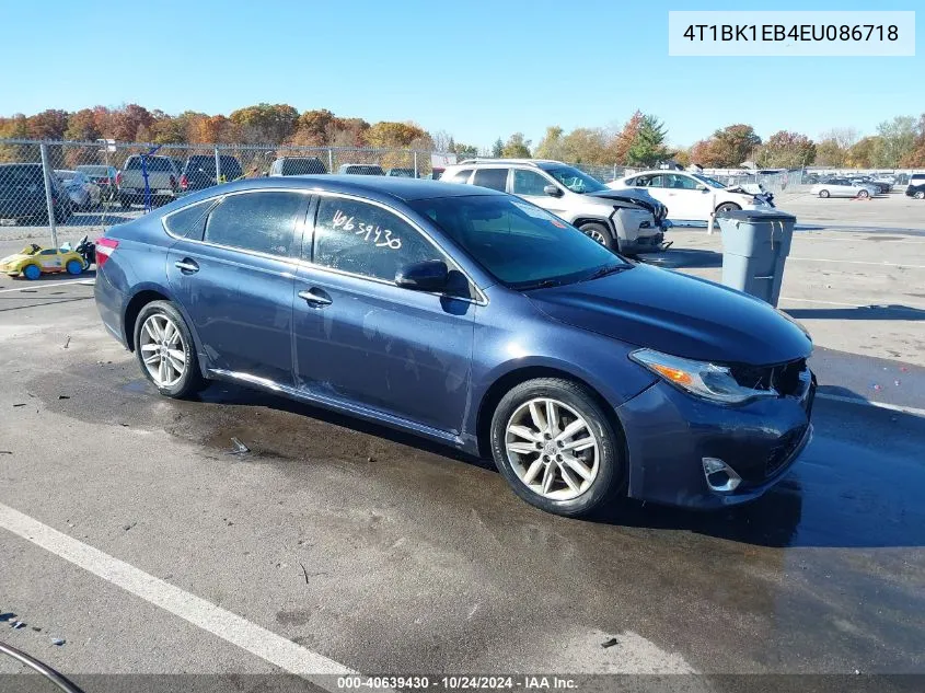 2014 Toyota Avalon Xle VIN: 4T1BK1EB4EU086718 Lot: 40639430