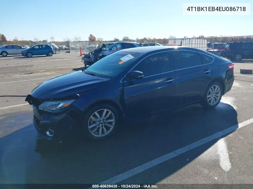 2014 Toyota Avalon Xle VIN: 4T1BK1EB4EU086718 Lot: 40639430