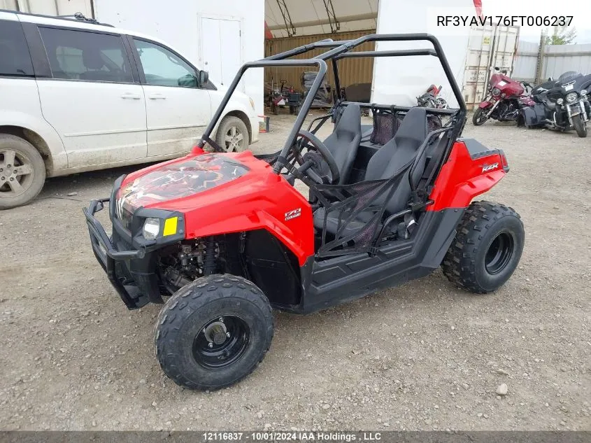 2015 Polaris Rzr 170 VIN: RF3YAV176FT006237 Lot: 12116837