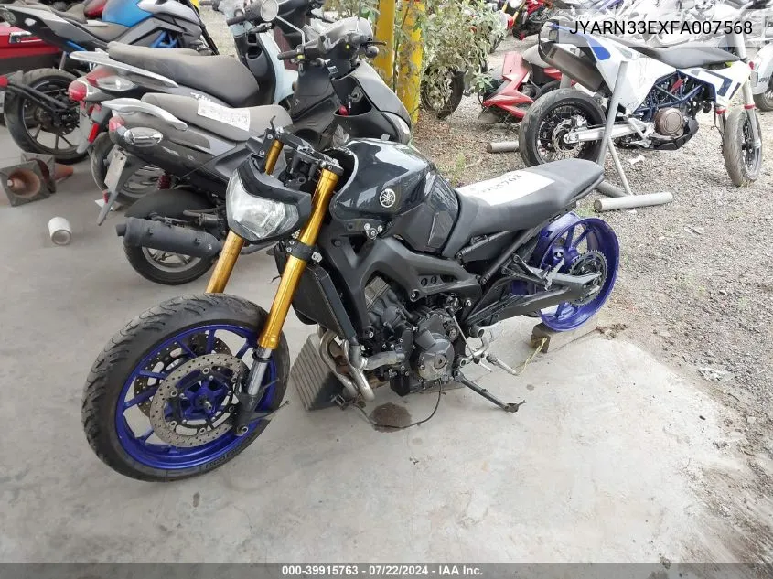 2015 Yamaha Fz09 VIN: JYARN33EXFA007568 Lot: 39915763