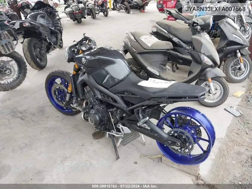 2015 Yamaha Fz09 VIN: JYARN33EXFA007568 Lot: 39915763