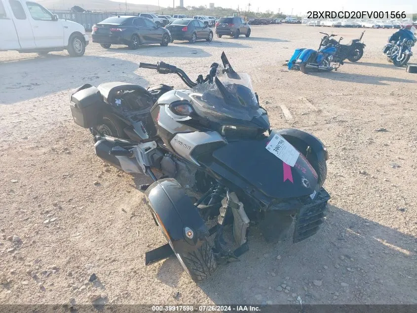 2015 Can-Am Spyder Roadster F3/F3-S VIN: 2BXRDCD20FV001566 Lot: 39917598