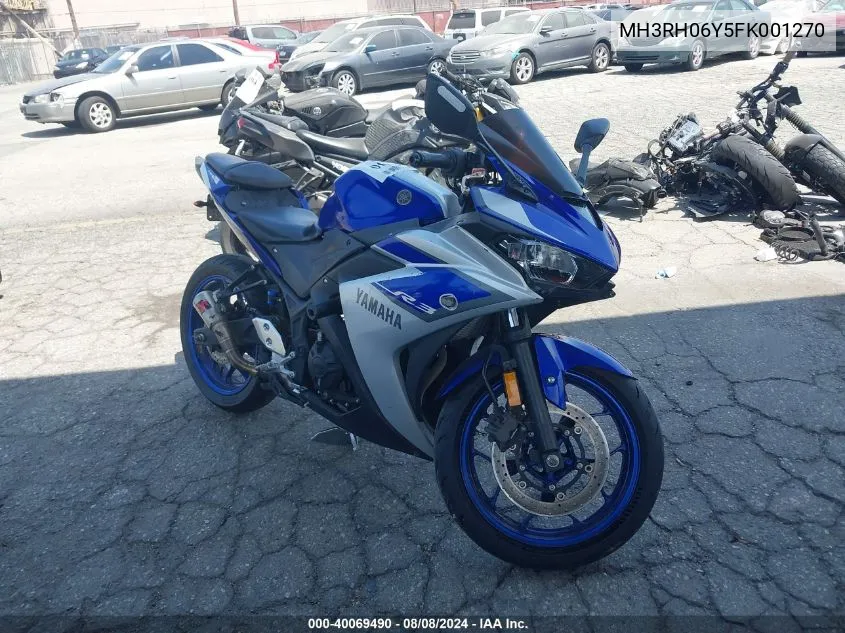 2015 Yamaha Yzfr3 VIN: MH3RH06Y5FK001270 Lot: 40069490