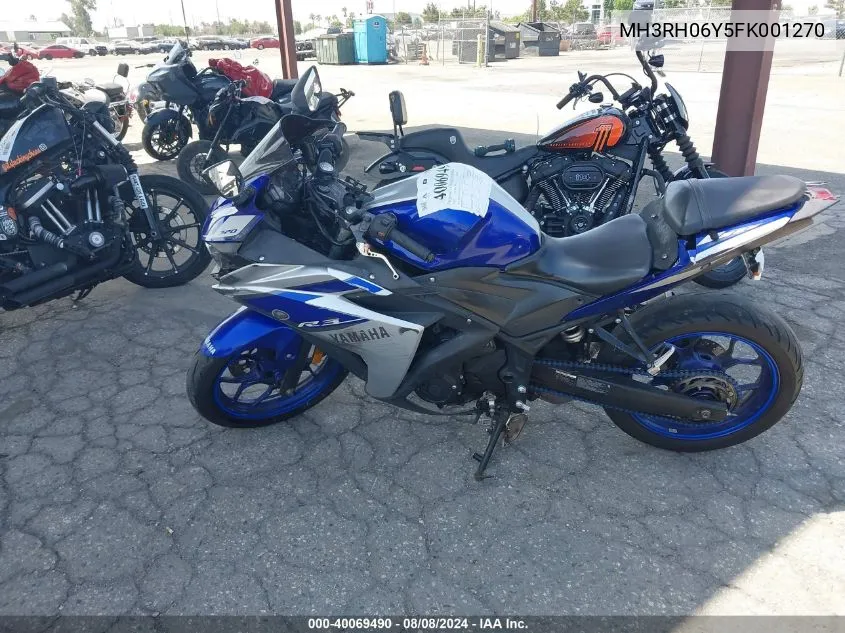 2015 Yamaha Yzfr3 VIN: MH3RH06Y5FK001270 Lot: 40069490