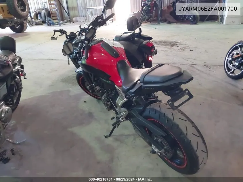 JYARM06E2FA001700 2015 Yamaha Fz07