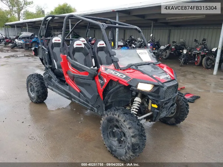 2015 Polaris Rzr 4 900 Eps VIN: 4XAVCE874FB315304 Lot: 40251755