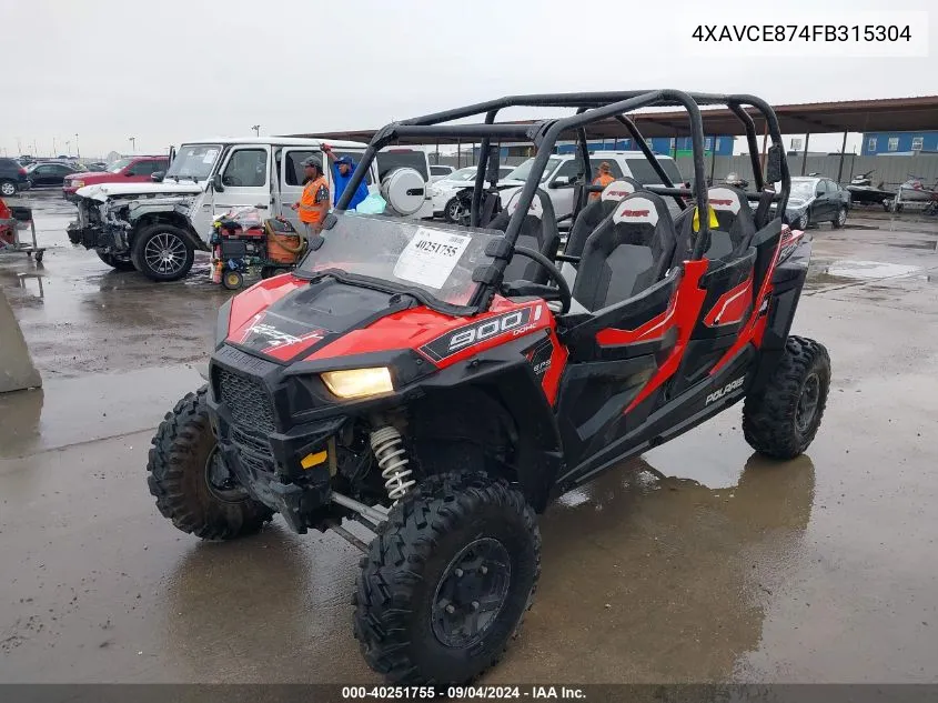 2015 Polaris Rzr 4 900 Eps VIN: 4XAVCE874FB315304 Lot: 40251755