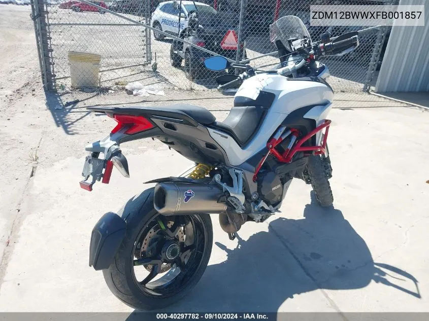 2015 Ducati Multistrada 1200/1200 S/Pikes Peak VIN: ZDM12BWWXFB001857 Lot: 40297782