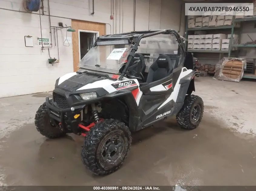 2015 Polaris Rzr S 900 VIN: 4XAVBA872FB946550 Lot: 40398991