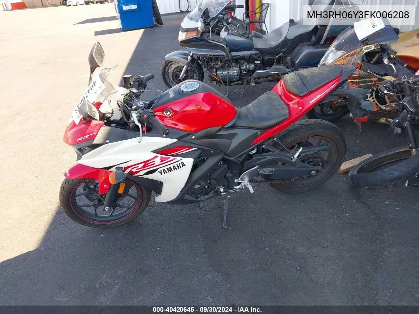 2015 Yamaha Yzfr3 VIN: MH3RH06Y3FK006208 Lot: 40420645