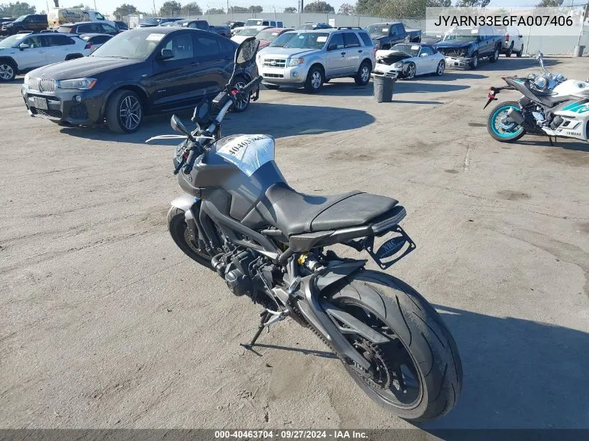 2015 Yamaha Fz09 VIN: JYARN33E6FA007406 Lot: 40463704