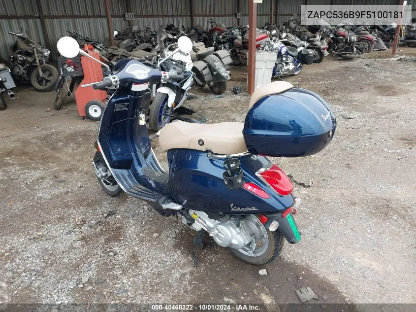 ZAPC536B9F5100181 2015 Vespa Primavera 50 4V Ie