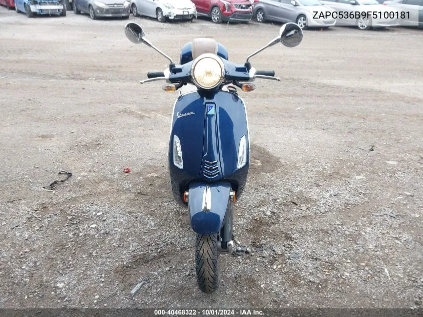 2015 Vespa Primavera 50 4V Ie VIN: ZAPC536B9F5100181 Lot: 40468322