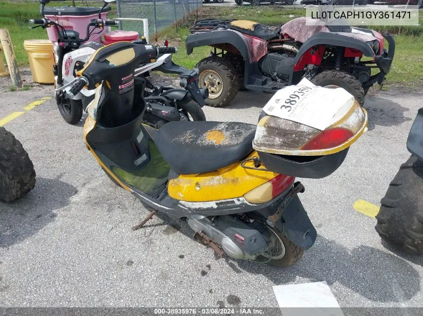 2016 Yngf Scooter VIN: LL0TCAPH1GY361471 Lot: 38935976