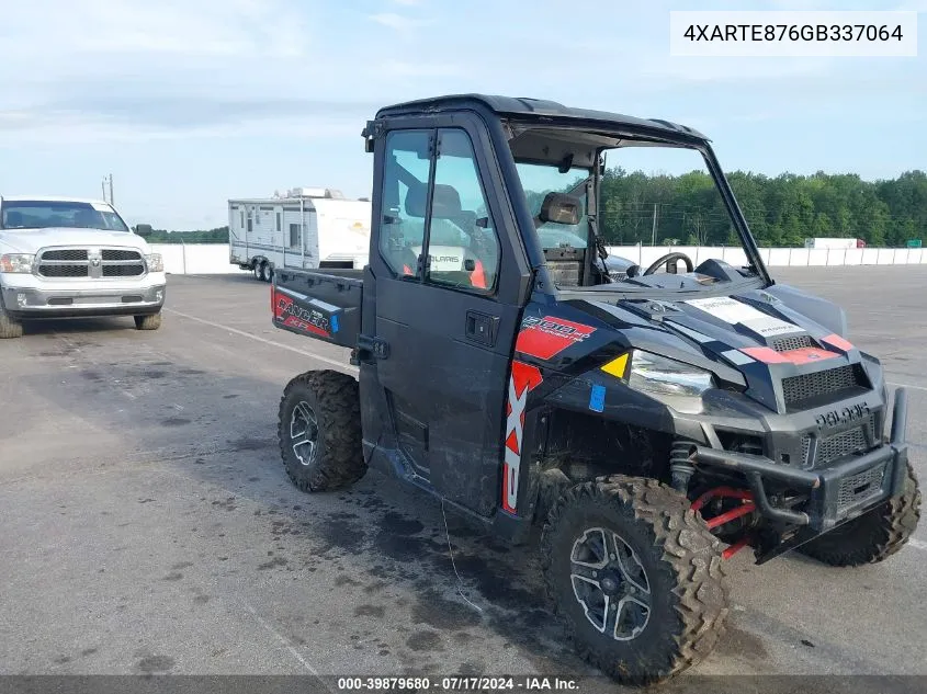 2016 Polaris Ranger Xp 900 Eps VIN: 4XARTE876GB337064 Lot: 39879680