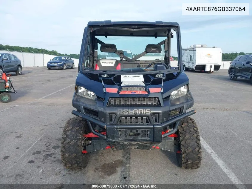 2016 Polaris Ranger Xp 900 Eps VIN: 4XARTE876GB337064 Lot: 39879680