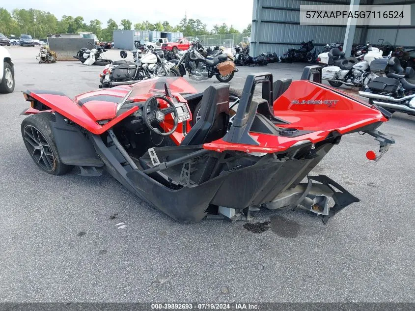 2016 Polaris Slingshot Sl VIN: 57XAAPFA5G7116524 Lot: 39892693