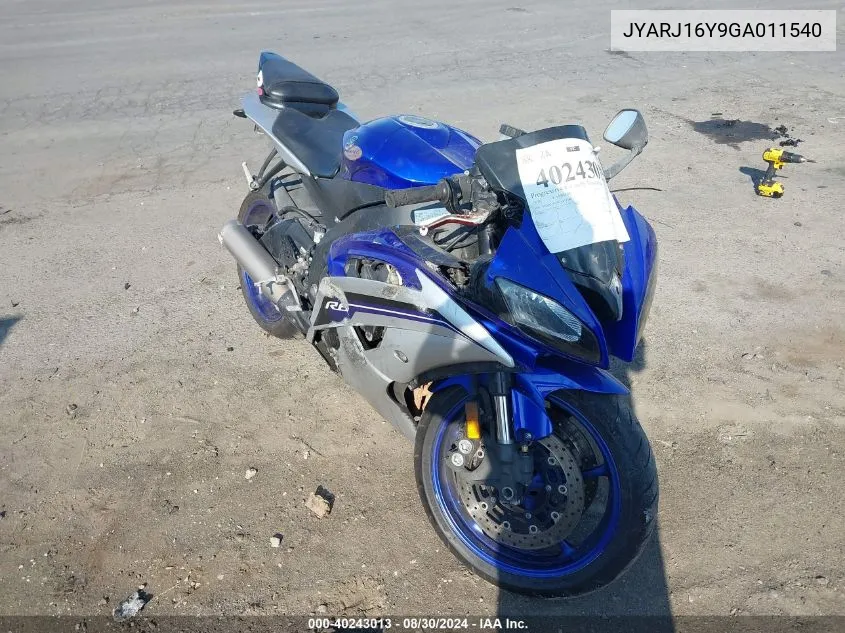 2016 Yamaha Yzfr6 C VIN: JYARJ16Y9GA011540 Lot: 40243013