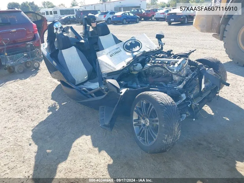 2016 Polaris Slingshot VIN: 57XAASFA6G7116910 Lot: 40348665