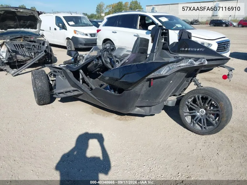 2016 Polaris Slingshot VIN: 57XAASFA6G7116910 Lot: 40348665