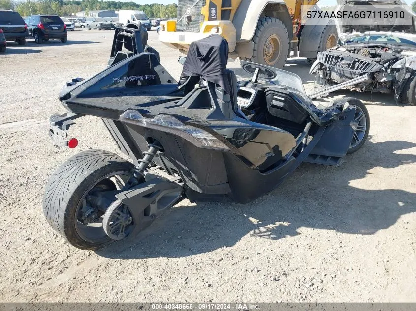 2016 Polaris Slingshot VIN: 57XAASFA6G7116910 Lot: 40348665