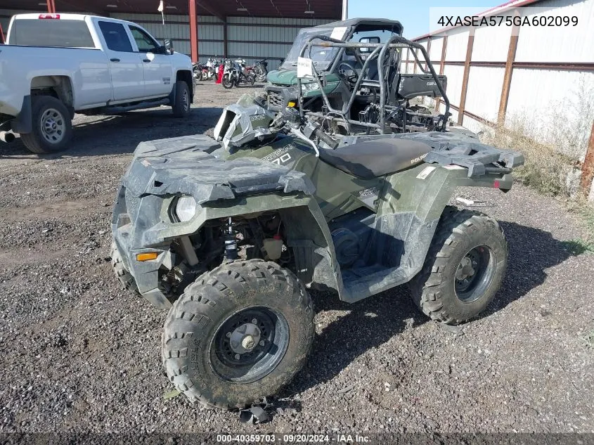 2016 Polaris Sportsman 570 VIN: 4XASEA575GA602099 Lot: 40359703