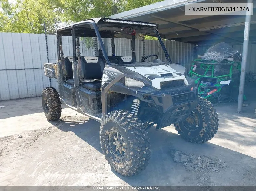 2016 Polaris Ranger Crew Xp 900-6 Eps VIN: 4XARVE870GB341346 Lot: 40368231