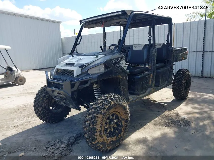 2016 Polaris Ranger Crew Xp 900-6 Eps VIN: 4XARVE870GB341346 Lot: 40368231