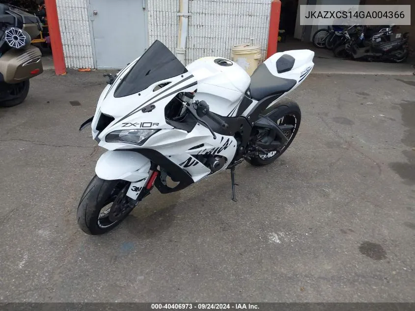 2016 Kawasaki Zx1000 S VIN: JKAZXCS14GA004366 Lot: 40406973