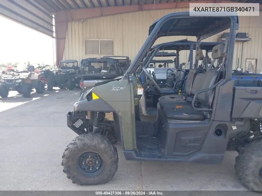 2016 Polaris Ranger Xp 900 Eps VIN: 4XARTE871GB340471 Lot: 40427306