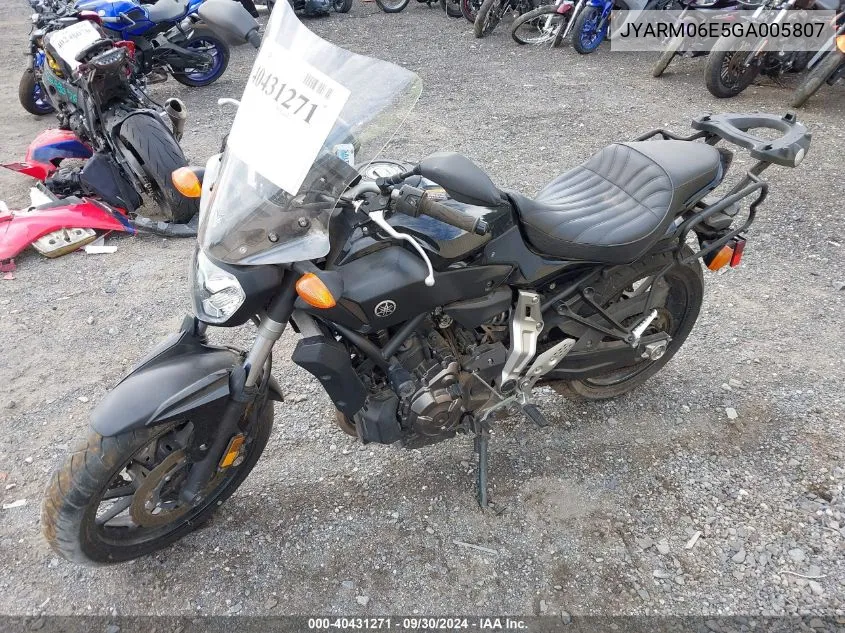 JYARM06E5GA005807 2016 Yamaha Fz07