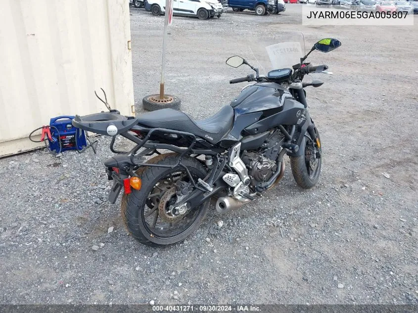 JYARM06E5GA005807 2016 Yamaha Fz07