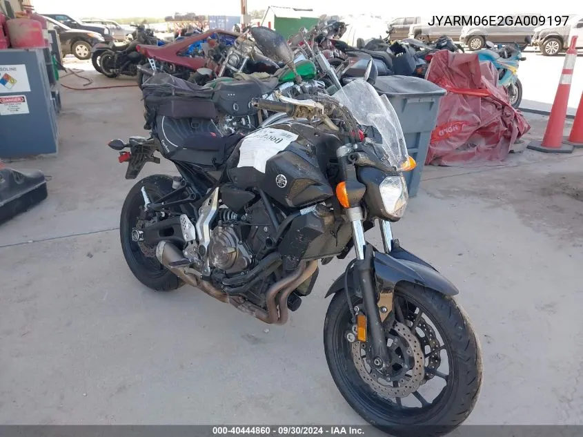 2016 Yamaha Fz07 VIN: JYARM06E2GA009197 Lot: 40444860