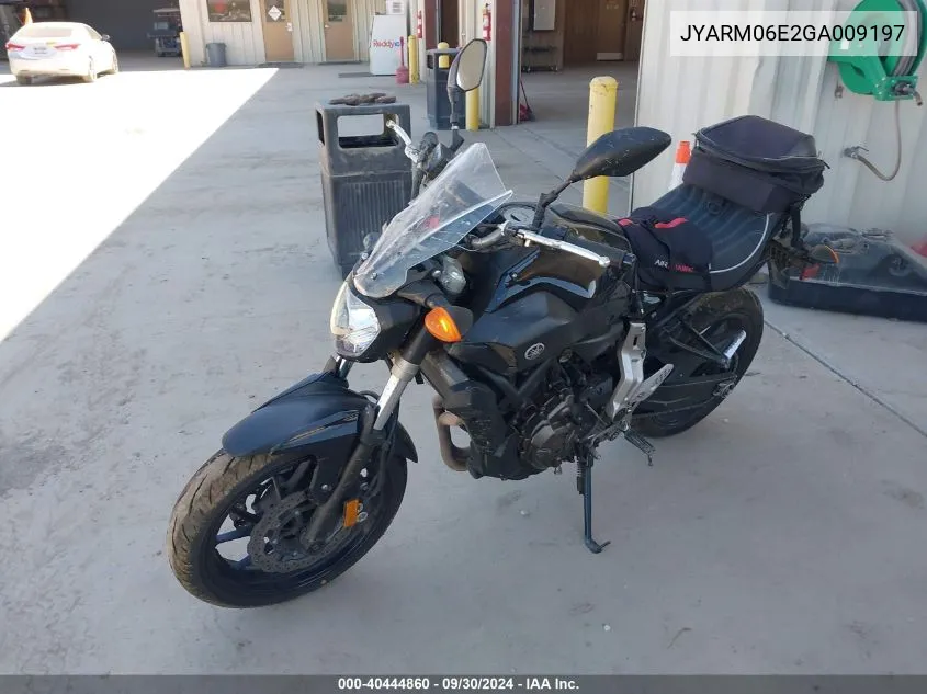 2016 Yamaha Fz07 VIN: JYARM06E2GA009197 Lot: 40444860