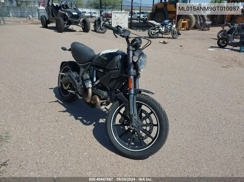 2016 Ducati Scrambler 800 VIN: ML015ANM9GT010087 Lot: 40447667