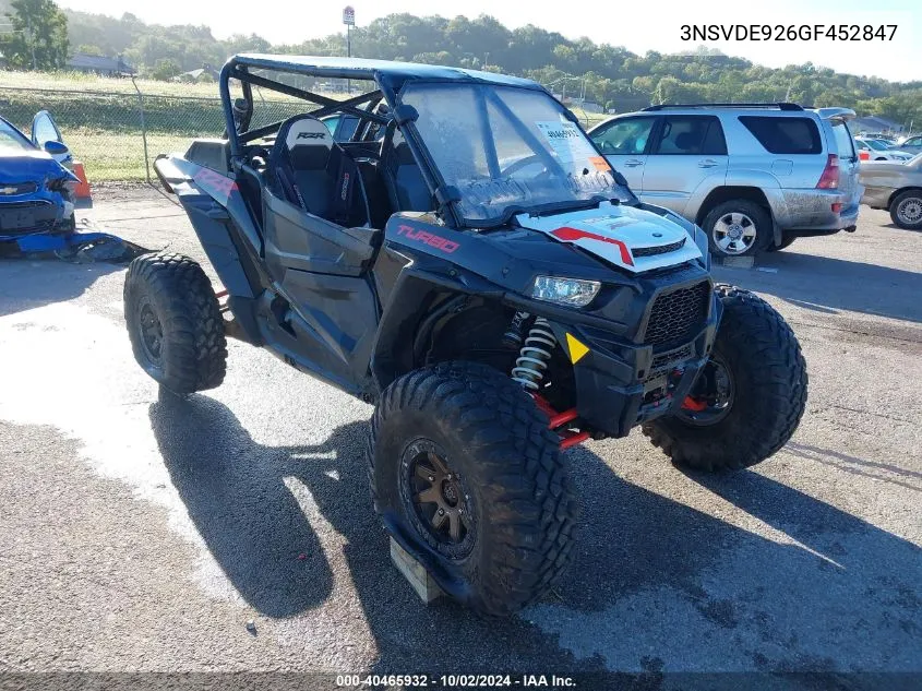 2016 Polaris Rzr Xp Turbo Eps VIN: 3NSVDE926GF452847 Lot: 40465932