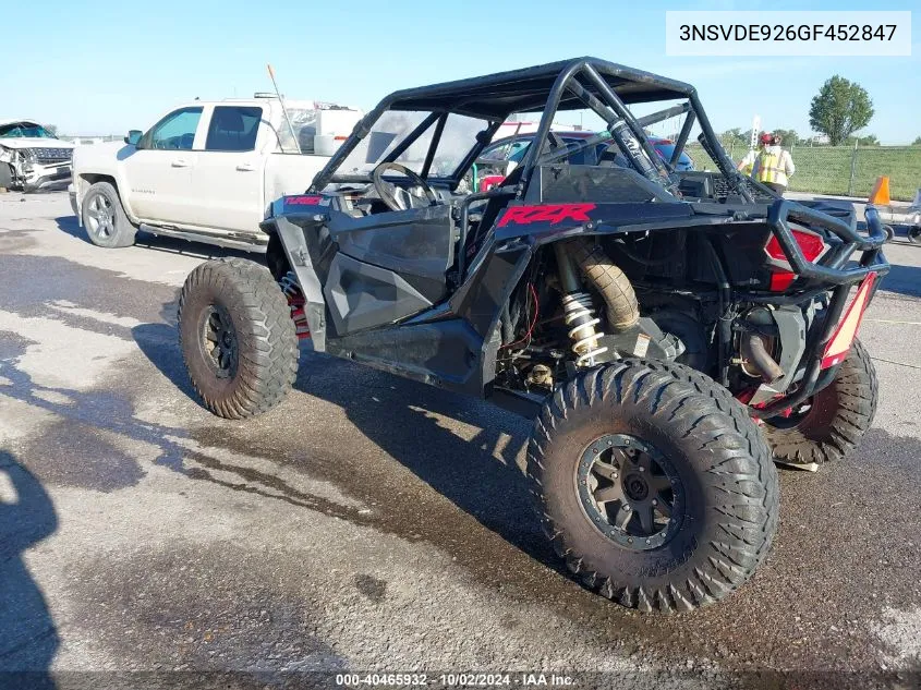 2016 Polaris Rzr Xp Turbo Eps VIN: 3NSVDE926GF452847 Lot: 40465932