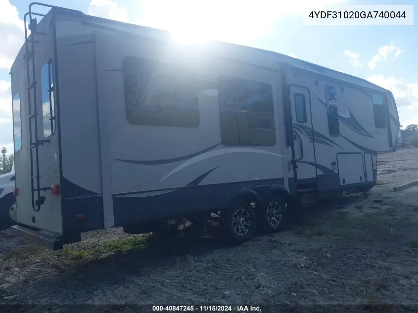 2016 Keystone Rv Other VIN: 4YDF31020GA740044 Lot: 40847245