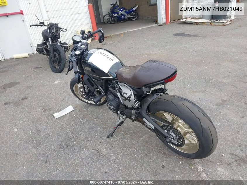 2017 Ducati Scrambler 800 VIN: ZDM15ANM7HB021049 Lot: 39747416