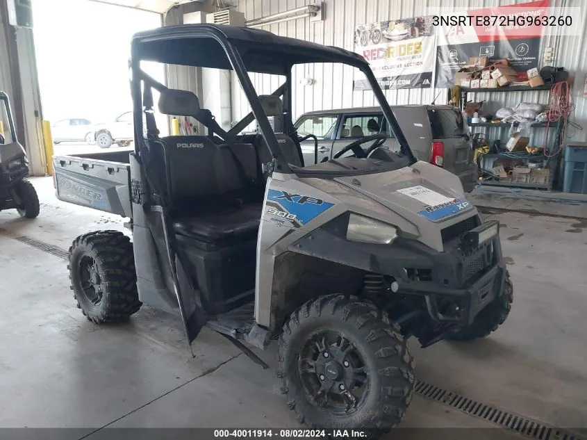 2017 Polaris Ranger VIN: 3NSRTE872HG963260 Lot: 40011914