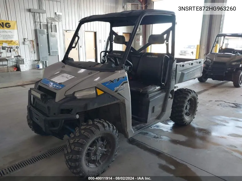 2017 Polaris Ranger VIN: 3NSRTE872HG963260 Lot: 40011914