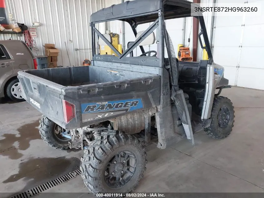 2017 Polaris Ranger VIN: 3NSRTE872HG963260 Lot: 40011914