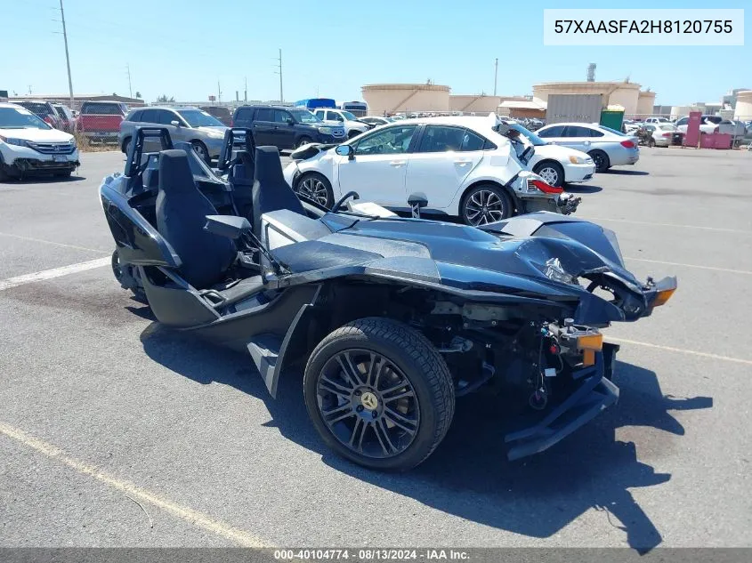 2017 Polaris Slingshot VIN: 57XAASFA2H8120755 Lot: 40104774