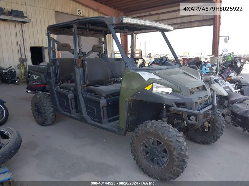 2017 Polaris Ranger Crew Xp 900 VIN: 4XARVA879H8025922 Lot: 40144523