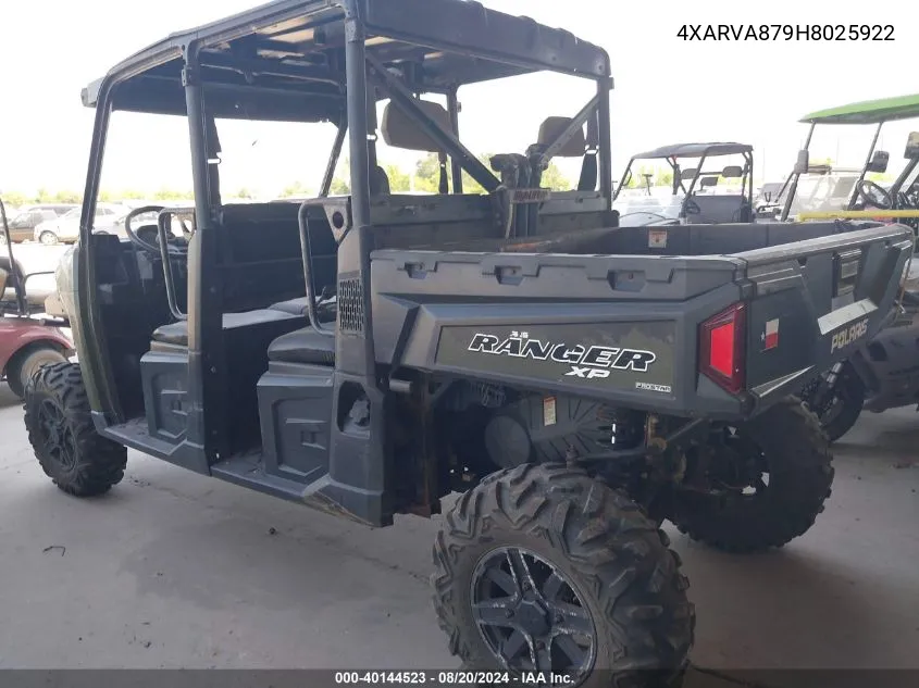 2017 Polaris Ranger Crew Xp 900 VIN: 4XARVA879H8025922 Lot: 40144523