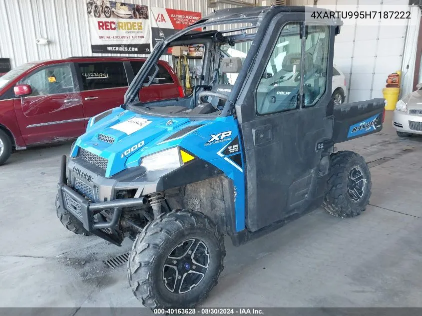 2017 Polaris Ranger Xp 1000 Eps Ranch/Nstar VIN: 4XARTU995H7187222 Lot: 40163628