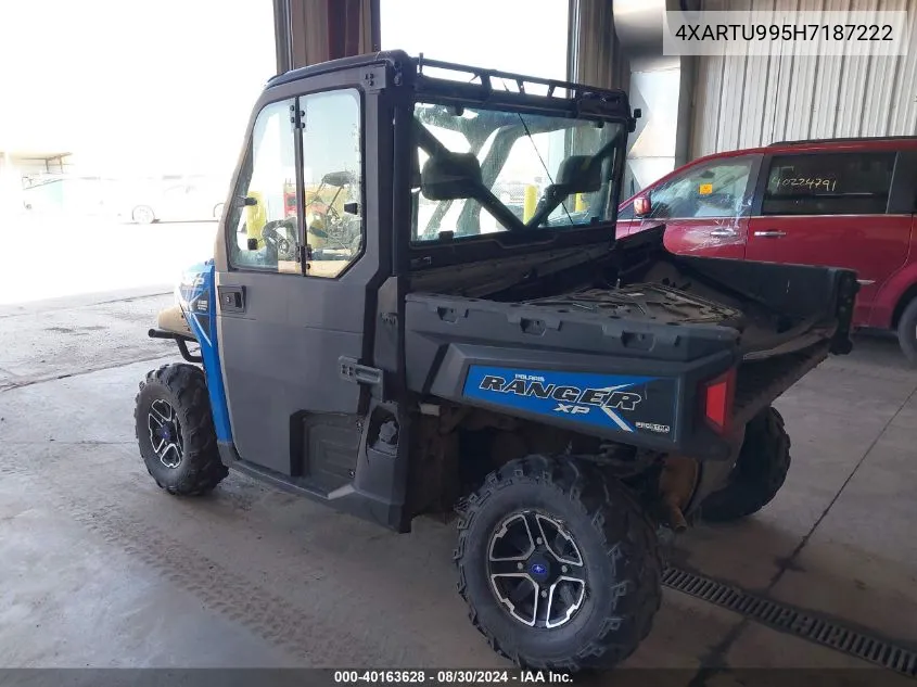 2017 Polaris Ranger Xp 1000 Eps Ranch/Nstar VIN: 4XARTU995H7187222 Lot: 40163628