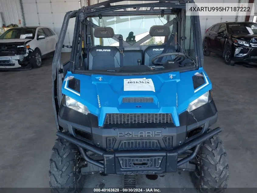 2017 Polaris Ranger Xp 1000 Eps Ranch/Nstar VIN: 4XARTU995H7187222 Lot: 40163628